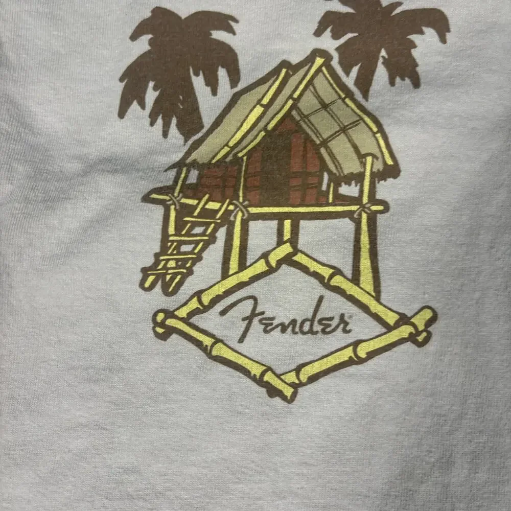 y2k 2000s style Fender hawaii tiki longsleeve shirt floral mens XXL surfwear - Picture 4 of 8